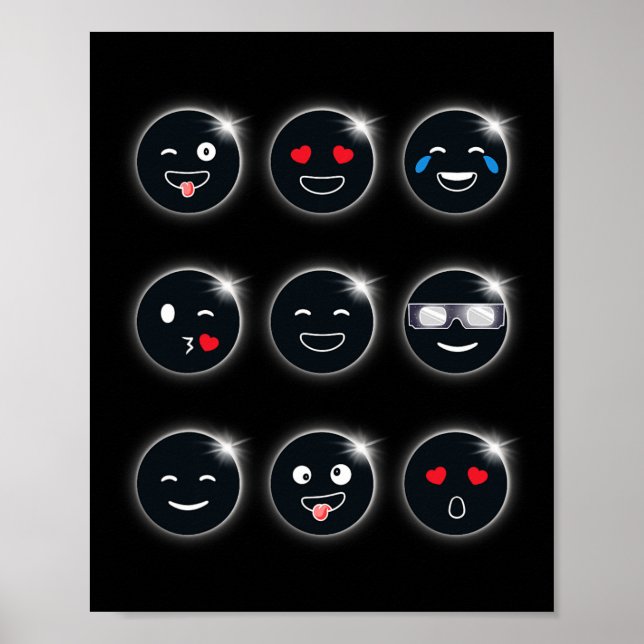 Póster Eclipse solar total 04.08.2024 Cara tonta chico di (Frente)