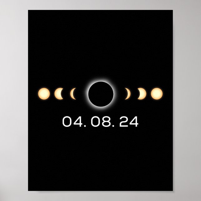 Póster Eclipse solar total 04.08.2024 Fases totales (Frente)