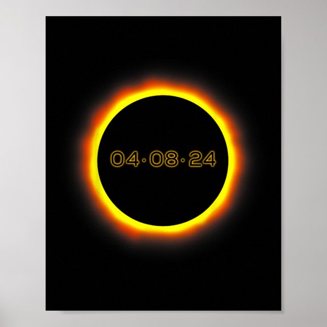 Póster Eclipse solar total 04.08.2024 Totalidad 1 (Frente)