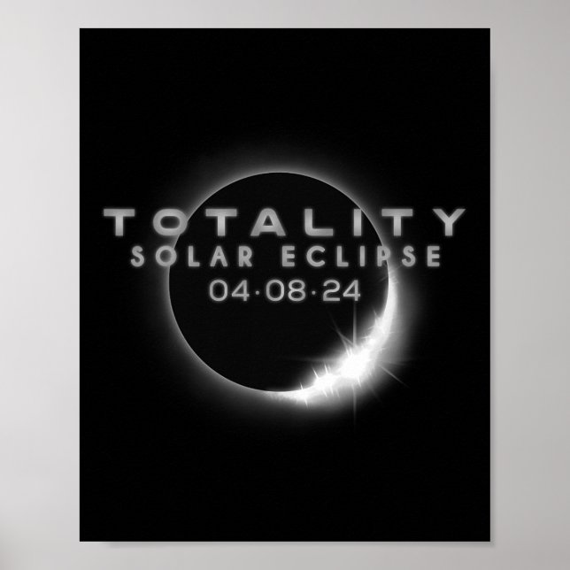 Póster Eclipse solar total 04.08.2024 Totalidad 2 (Frente)