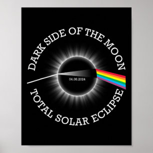 Póster Eclipse solar total 04 08 24 Totalidad arcoiris Os