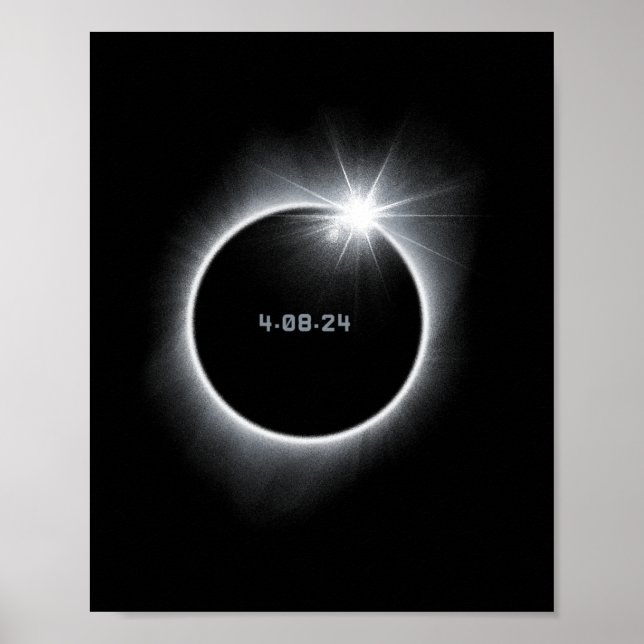 Póster Eclipse solar total 2024 (Frente)
