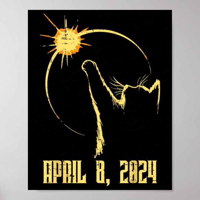 Póster Eclipse solar total 2024 Abril 8 Hombres Hombres H (Frente)