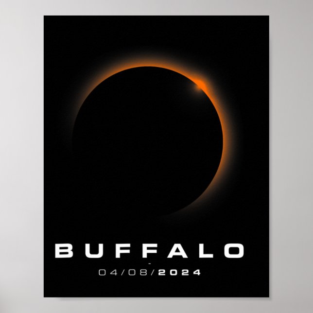 Póster Eclipse solar total 2024 - Eclipse solar de búfalo (Frente)