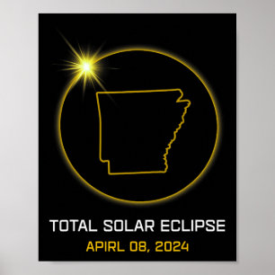 Póster Eclipse solar total 2024 El tour de Arkansas Total
