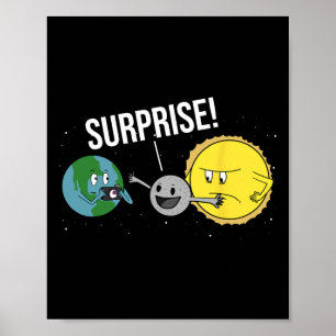Póster Eclipse solar total 2024 Funny Personalizado Moon