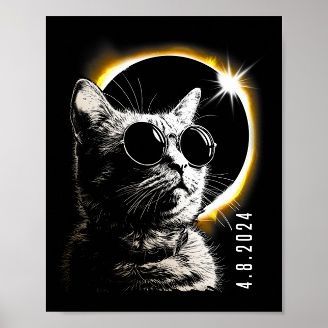 Póster Eclipse solar total 2024 Glasses Abril 8 Hombres M (Frente)