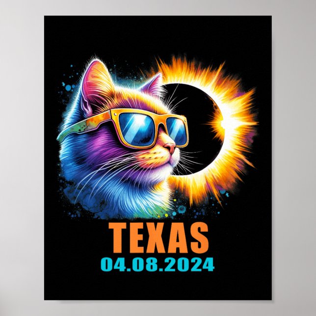 Póster Eclipse solar total 2024 Gles de eclipse solar de  (Frente)