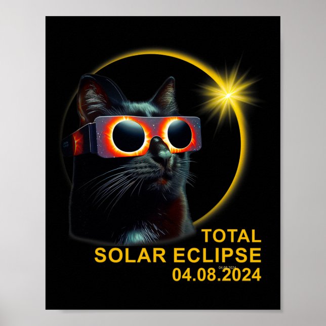 Póster Eclipse Solar Total 2024 Niños Eclipse Solar Cute  (Frente)