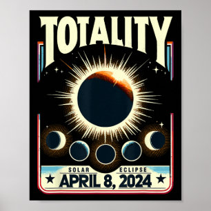 Póster Eclipse Solar Total 2024 Totalidad Graciosa Ecli T