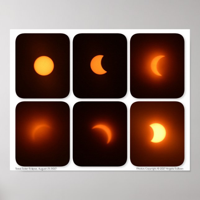 Póster Eclipse solar total 21 de agosto de 2017 Fotografí (Frente)