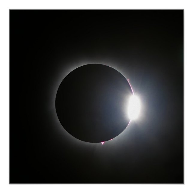 Póster Eclipse solar total 8 de abril de 2024 (Anverso)