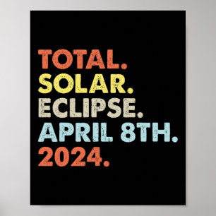 Póster Eclipse solar total 8 de abril de 2024 Astrón tota