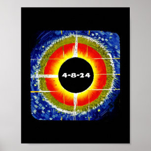 Póster Eclipse solar total 8 de abril de 2024 Astrón tota