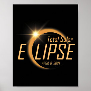 Póster Eclipse solar total 8 de abril de 2024 Astronoma t