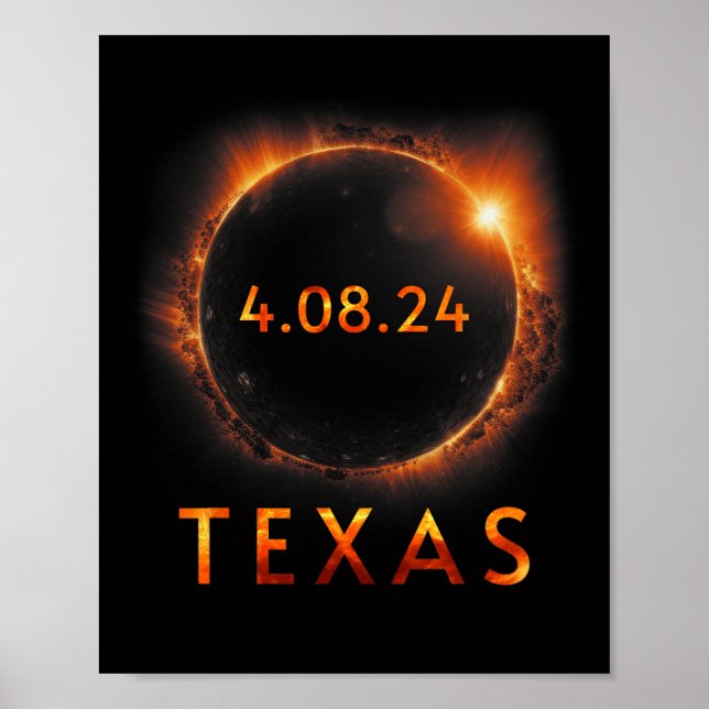 Póster Eclipse solar total 8 de abril de 2024 Eclip solar (Frente)