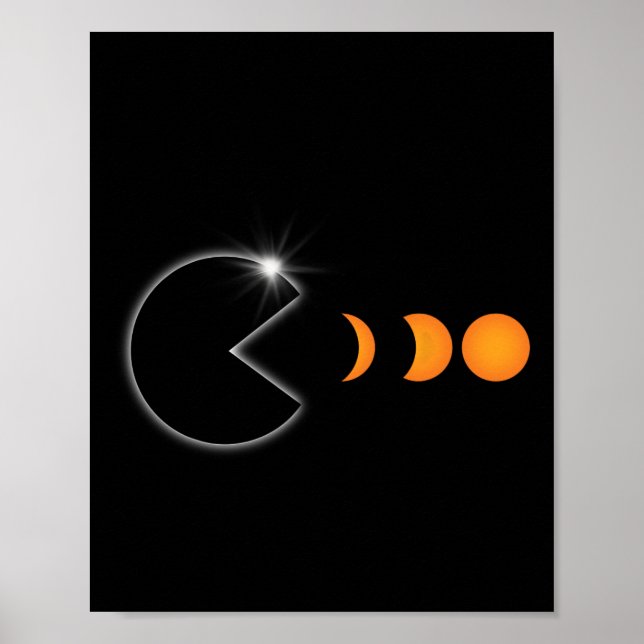 Póster Eclipse solar total 8 de abril de 2024 Fases diver (Frente)