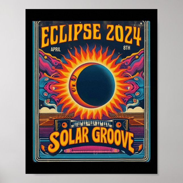 Póster Eclipse solar total 8 de abril de 2024 Norte (Frente)