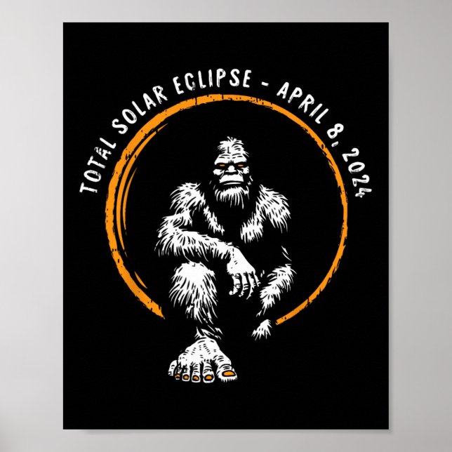Póster Eclipse solar total 8 de abril de 2024 Totalidad (Frente)