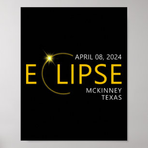 Póster Eclipse solar total abril 08 2024 Mckinney Texas T