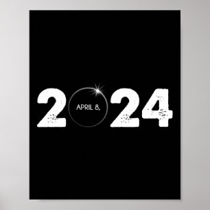Póster Eclipse Solar Total Abril 8 2024 Ruta De La Totali