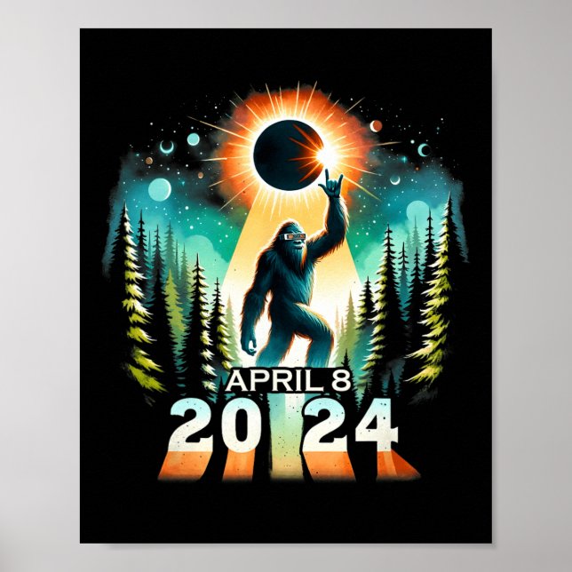 Póster Eclipse Solar Total Abril 8 Eclipse Solar 2024 Tot (Frente)