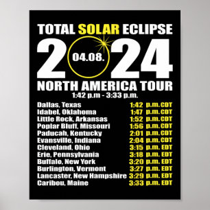 Póster Eclipse Solar Total Abril 8 Ruta Del Eclipse 3