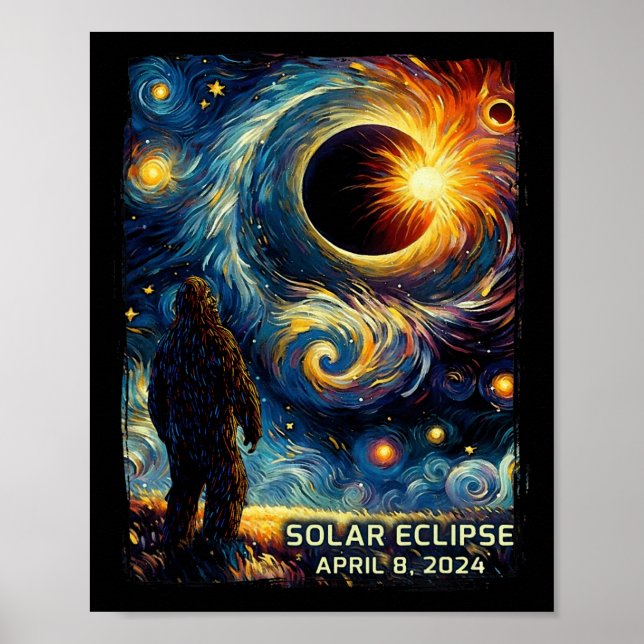 Póster Eclipse solar total América noche estrellada Sasqu (Frente)