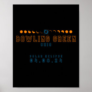Póster Eclipse solar total Bowling Green Ohio 04.08.24