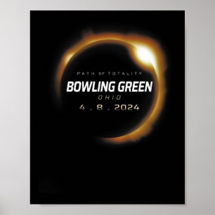 Póster Eclipse solar total Bowling Green Ohio Abril 8