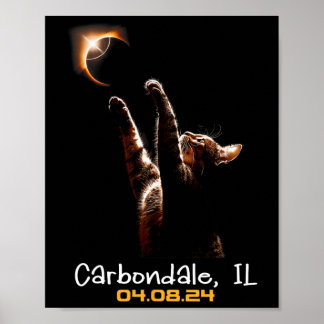 Póster Eclipse solar total Carbondale Illinois