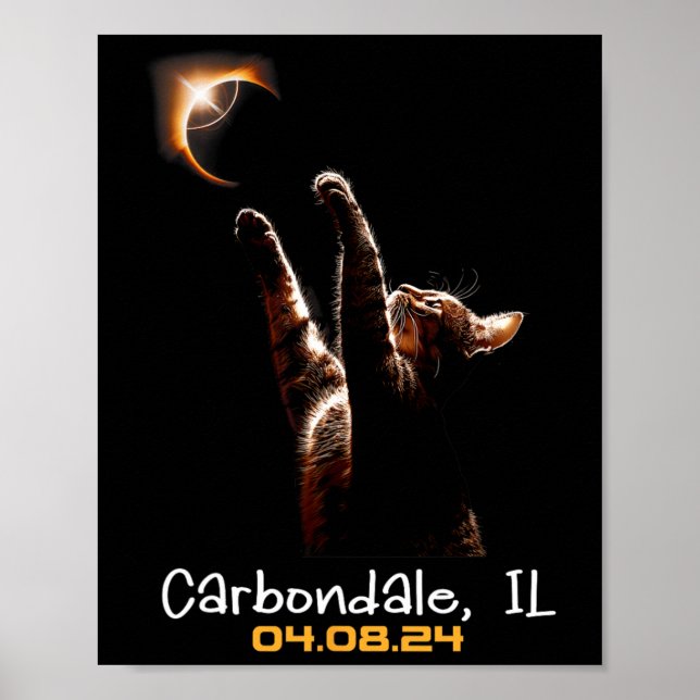 Póster Eclipse solar total Carbondale Illinois (Frente)