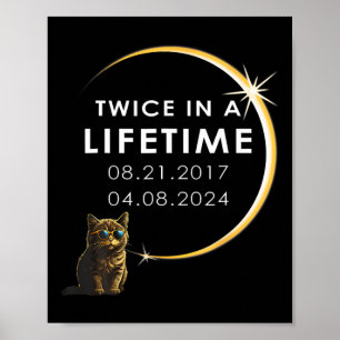 Póster Eclipse Solar Total Cat 2024 Dos Veces Por Vida