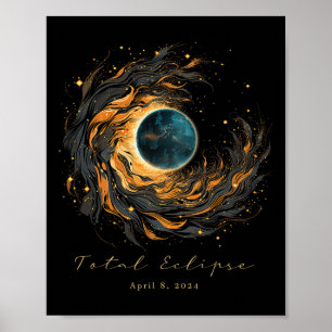 Póster Eclipse solar total Chaser Fan Watt Shirt Abril