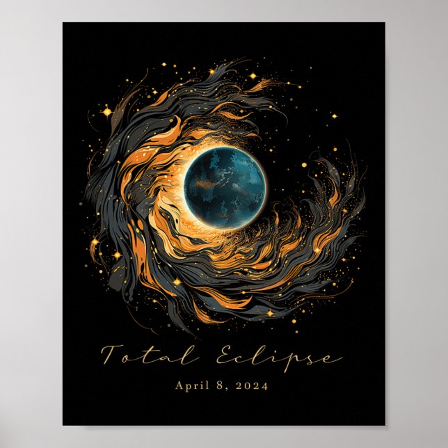 Póster Eclipse solar total Chaser Fan Watt Shirt Abril (Frente)