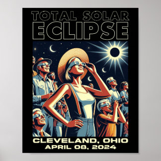Póster Eclipse solar total Cleveland