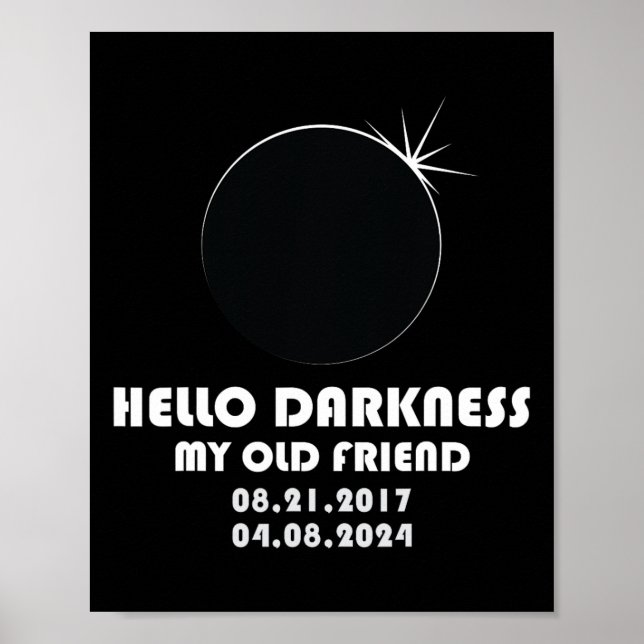Póster Eclipse Solar Total De 2024 Dos Veces Por Vida (Frente)