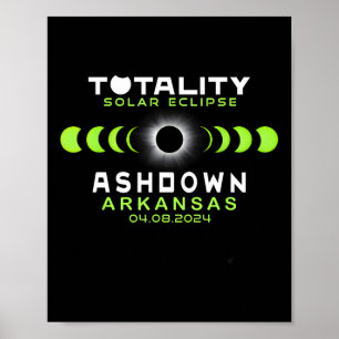 Póster Eclipse solar total de Arkansas 2024