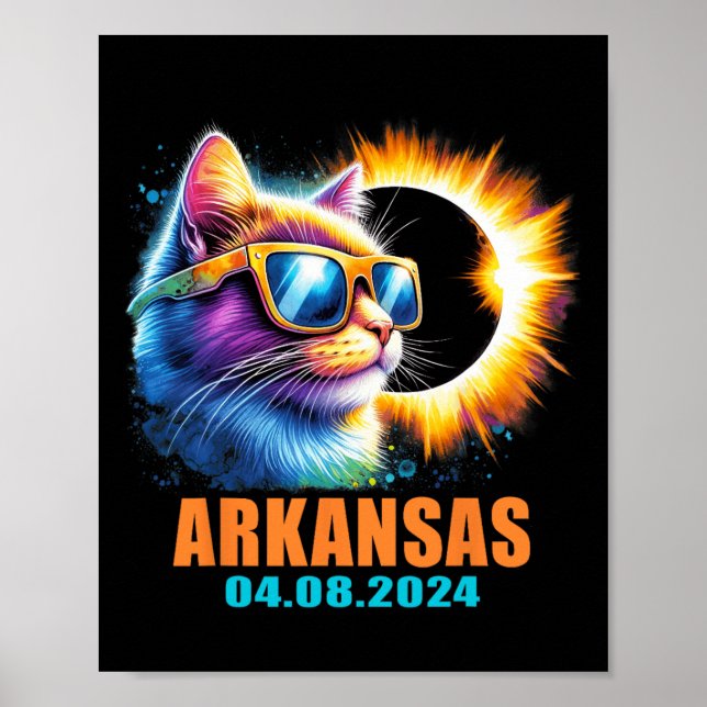 Póster Eclipse solar total de Arkansas 2024 Episodios sol (Frente)