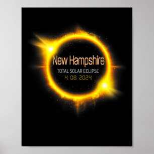 Póster Eclipse solar total de Hampshire América Abril 04.