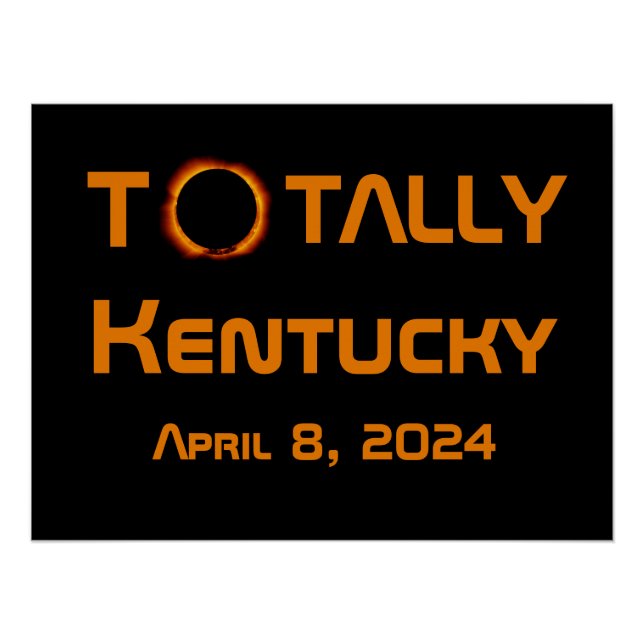 Póster Eclipse solar total de Kentucky 2024 (Anverso)