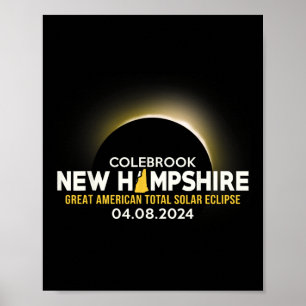 Póster Eclipse solar total de New Hampshire Nh 2024