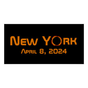 Póster Eclipse solar total de Nueva York 2024