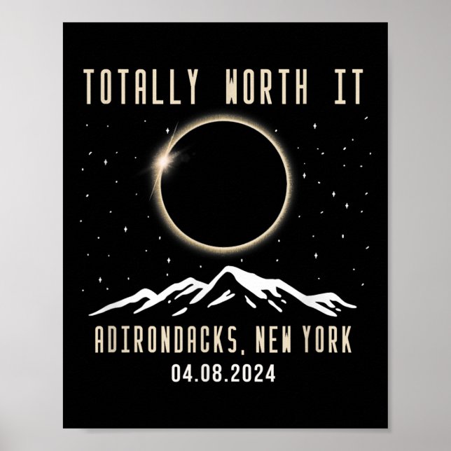 Póster Eclipse solar total de Nueva York 2024 (Frente)