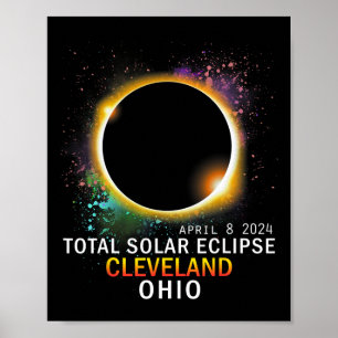 Póster Eclipse solar total de Ohio 8 de abril de 2024