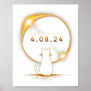 Póster Eclipse solar total de Oklahoma 2024
