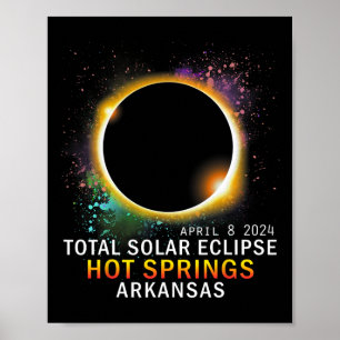 Póster Eclipse solar total de Springs Arkansas 8 de abril