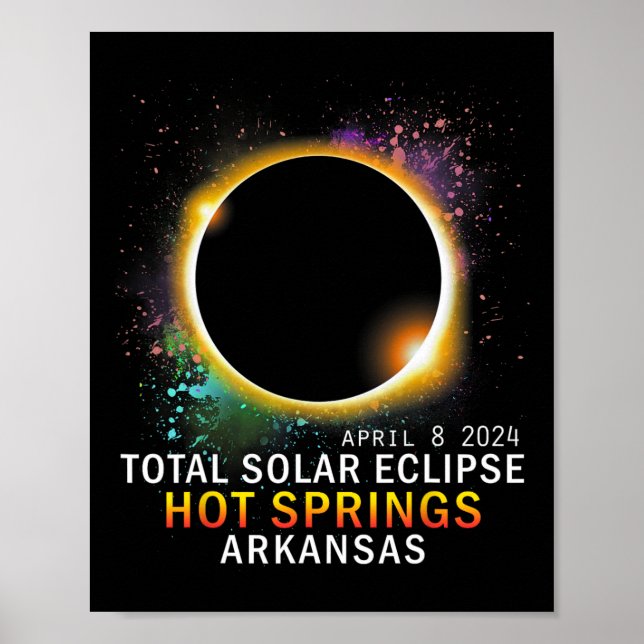 Póster Eclipse solar total de Springs Arkansas 8 de abril (Frente)