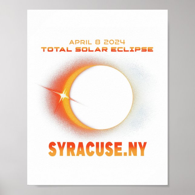 Póster Eclipse solar total de Syracuse en Nueva York 2024 (Frente)