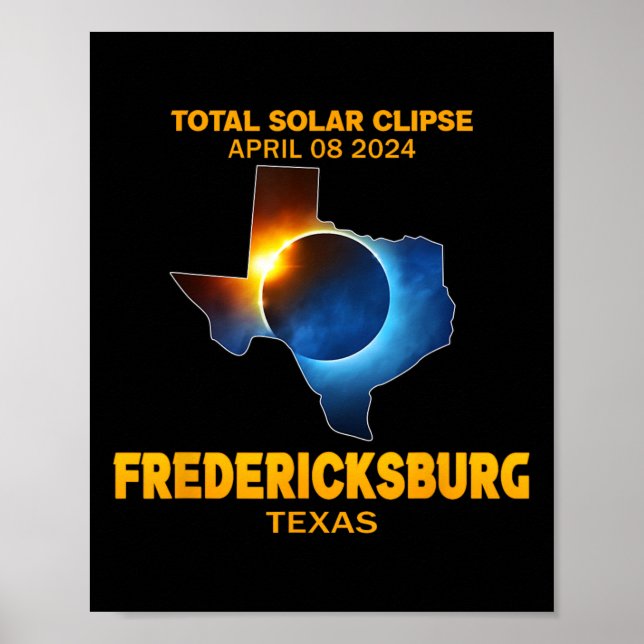 Póster Eclipse solar total de Texas 2024 (Frente)